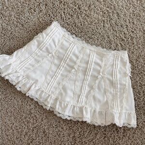 White Mini Croquette Skirt